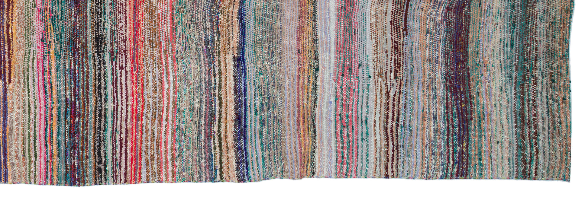 Girit Bej Çizgili Yün El Dokuma Halısı 129 x 398 Apex Unique