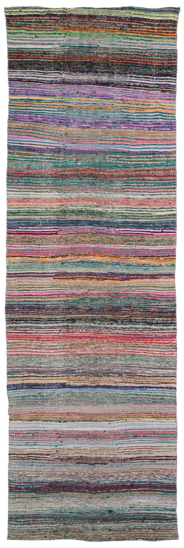 Bej Bohem Modern Yün Halı 129x398