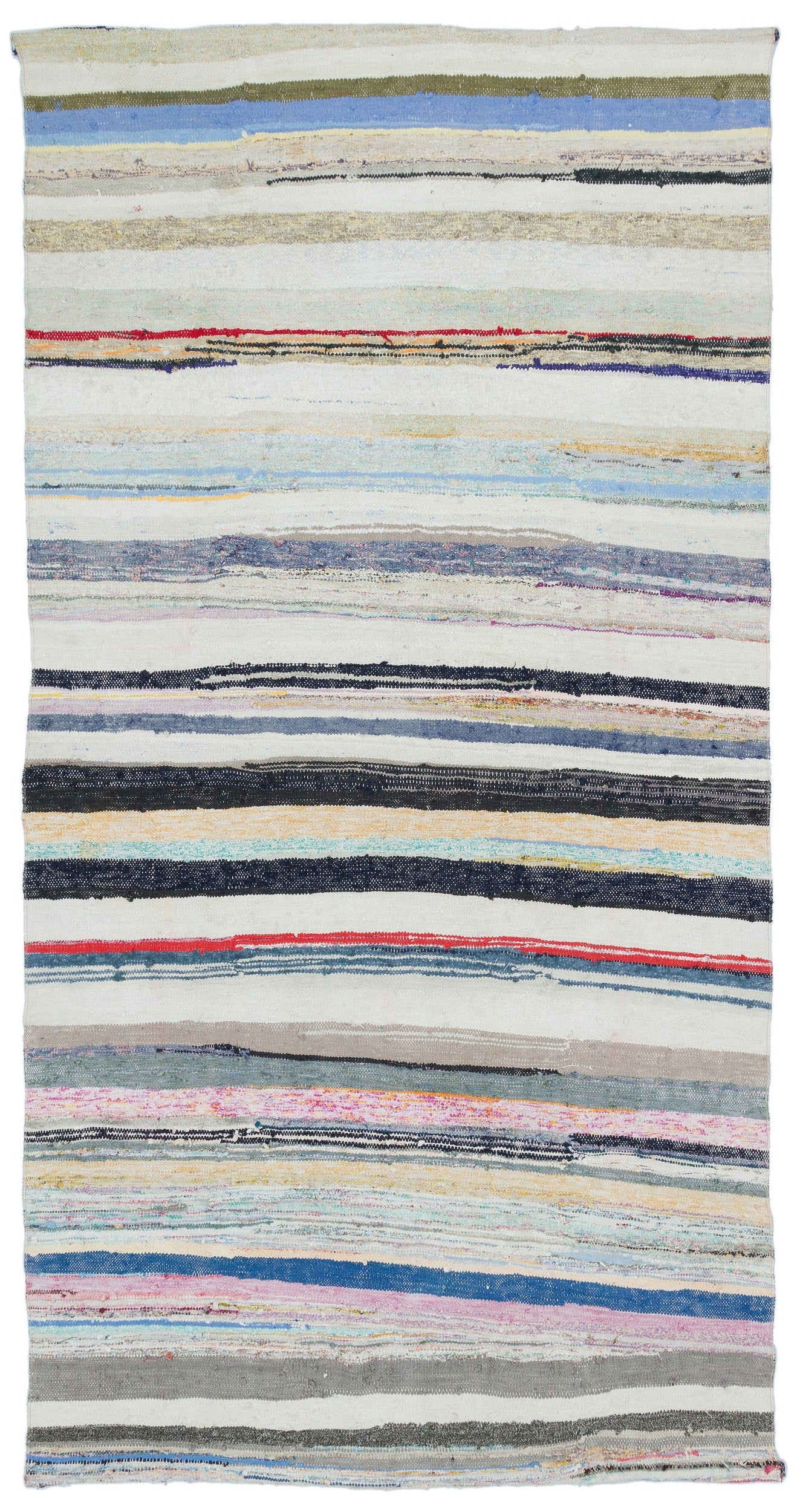 Girit Bej Çizgili Yün El Dokuma Halısı 160 x 306 Apex Unique