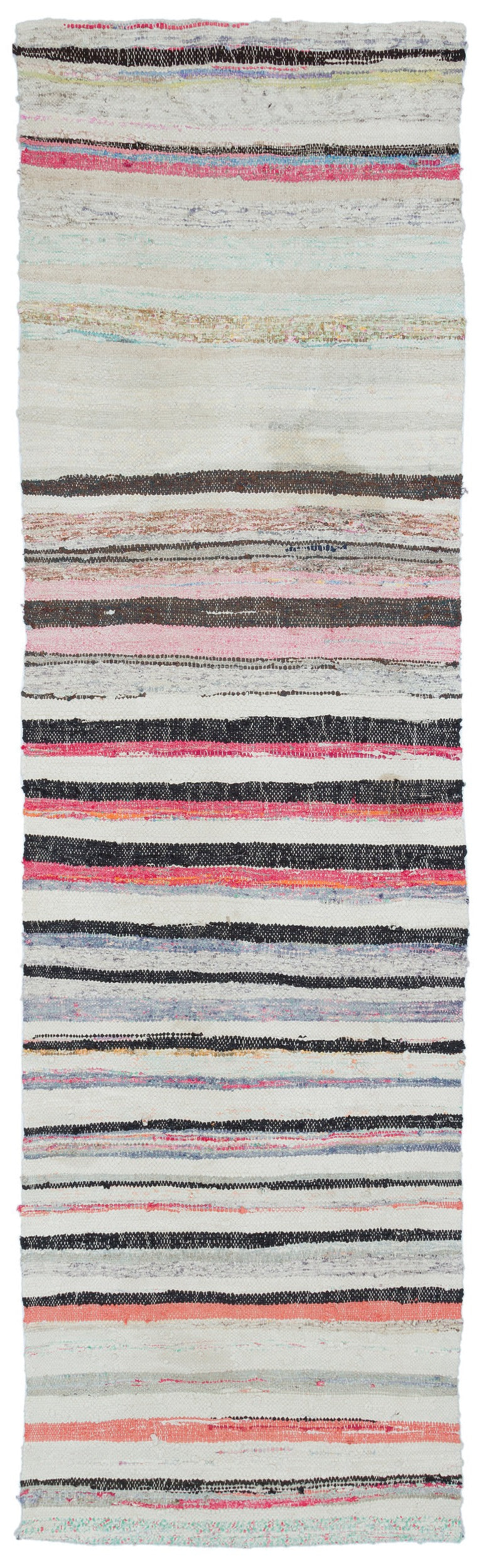 Girit Bej Çizgili Yün El Dokuma Halısı 081 x 290 Apex Unique