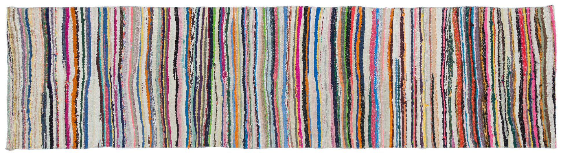 Girit Bej Çizgili Yün El Dokuma Halısı 082 x 318 Apex Unique