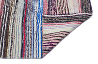 Multi-Coloured Hand-Woven Rug Striped Blue Bohemian Style 122x257 cm 32139