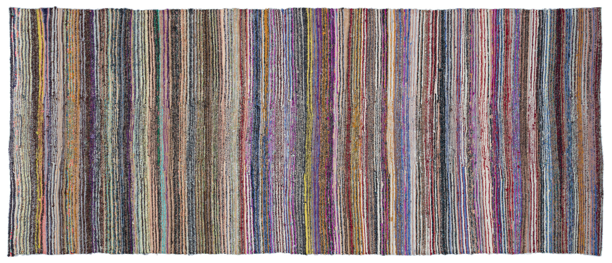 Girit Bej Çizgili Yün El Dokuma Halısı 135 x 332 Apex Unique