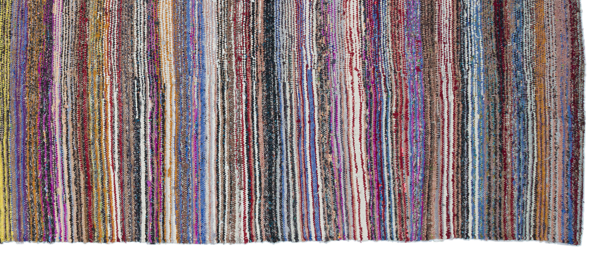 Girit Bej Çizgili Yün El Dokuma Halısı 135 x 332 Apex Unique