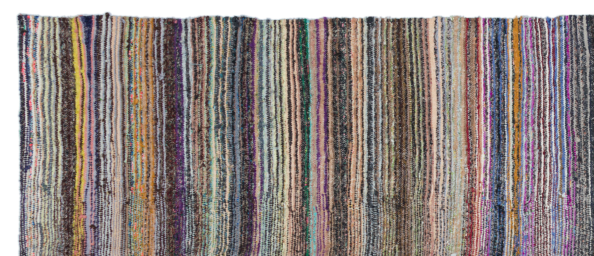 Girit Bej Çizgili Yün El Dokuma Halısı 135 x 332 Apex Unique