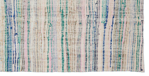 Girit Bej Çizgili Yün El Dokuma Halısı 158 x 306 Apex Unique