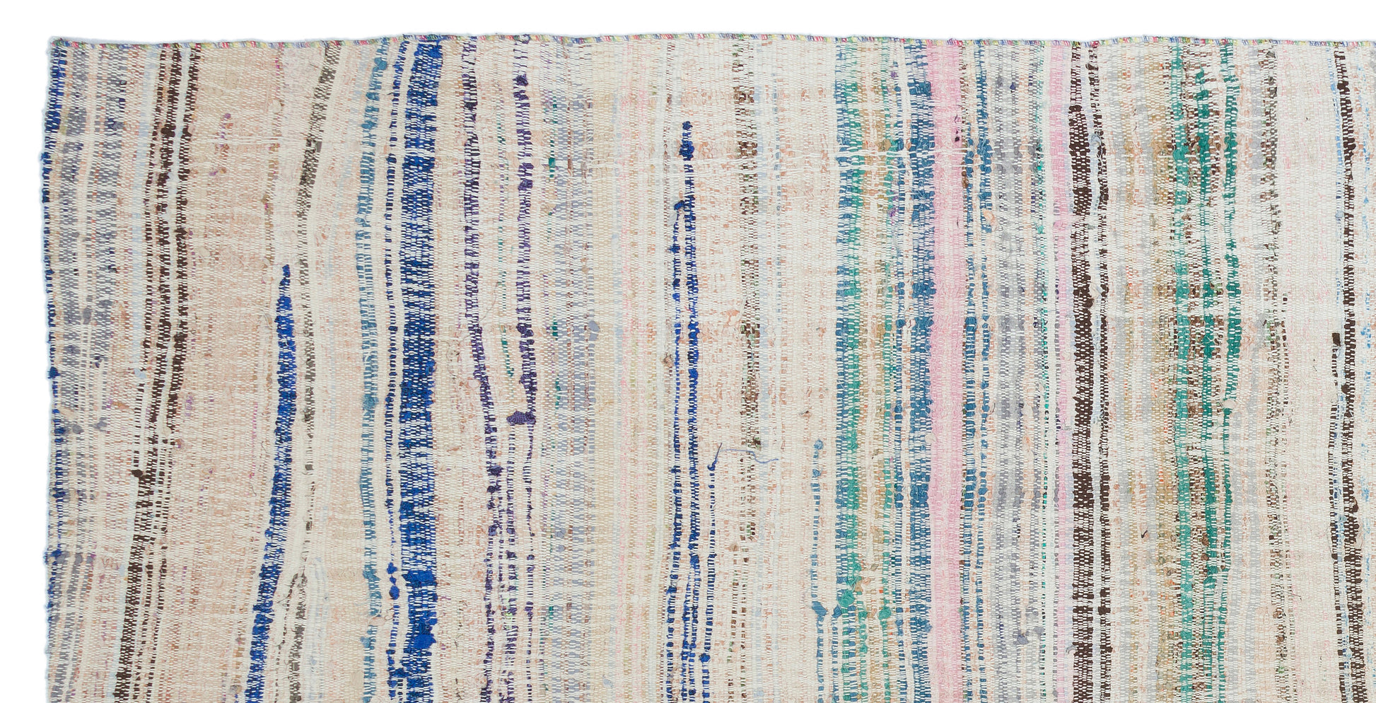 Girit Bej Çizgili Yün El Dokuma Halısı 158 x 306 Apex Unique