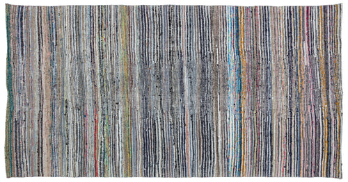 Girit Bej Çizgili Yün El Dokuma Halısı 164 x 310 Apex Unique