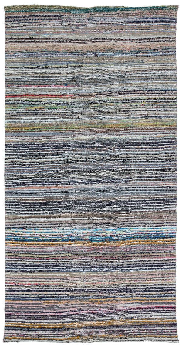 Bej Bohem Çizgili Yün Halı 164x310