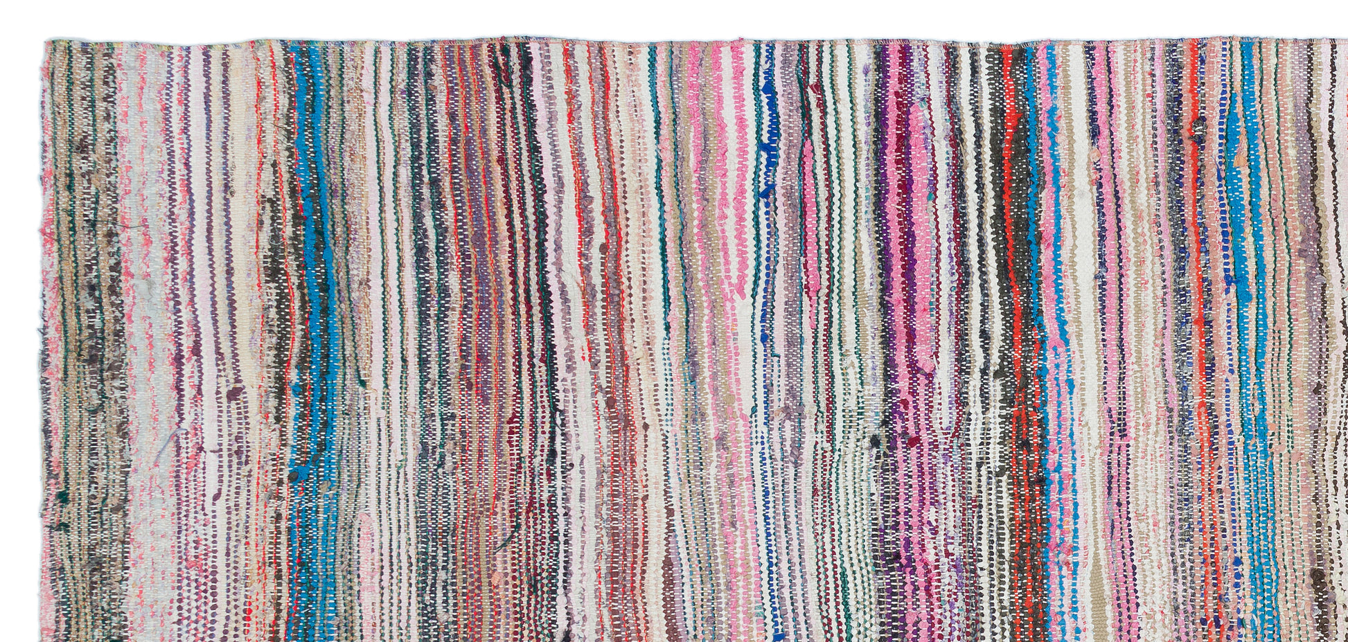 Girit Bej Çizgili Yün El Dokuma Halısı 137 x 297 Apex Unique