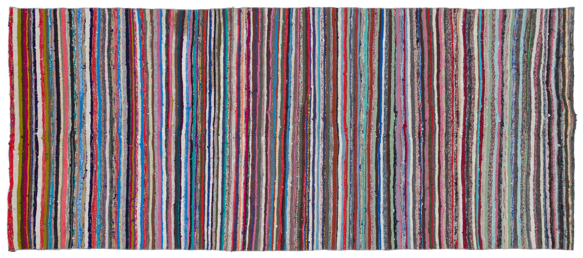 Girit Bej Çizgili Yün El Dokuma Halısı 142 x 341 Apex Unique