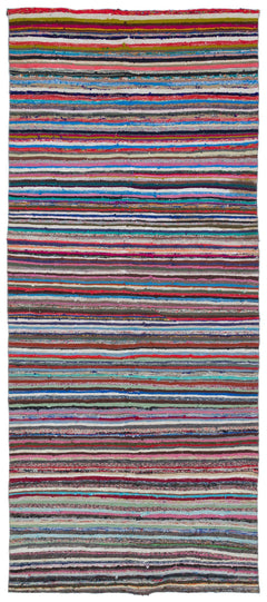 Girit Bej Çizgili Yün El Dokuma Halısı 142 x 341 Apex Unique