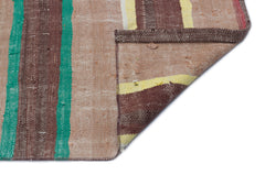 Girit Bej Çizgili Yün El Dokuma Halısı 144 x 353 Apex Unique