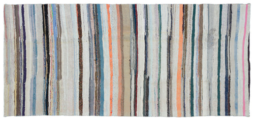 Girit Bej Çizgili Yün El Dokuma Halısı 161 x 355 Apex Unique