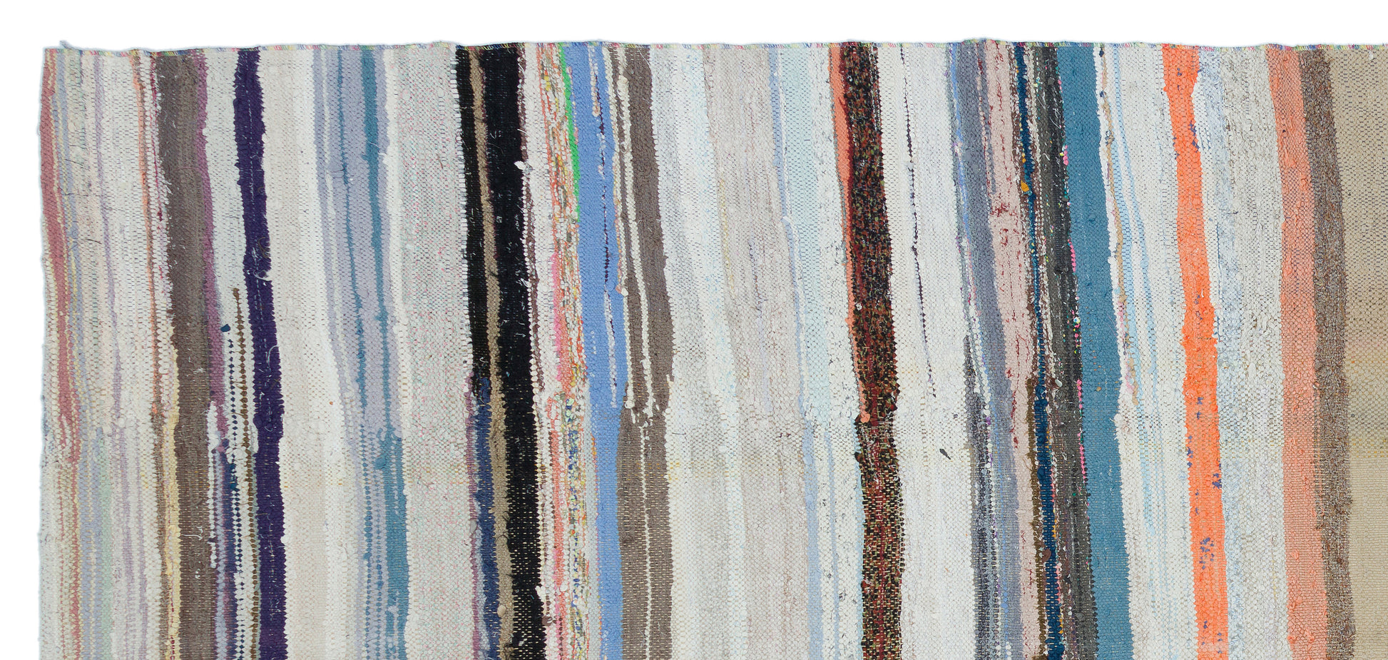 Girit Bej Çizgili Yün El Dokuma Halısı 161 x 355 Apex Unique