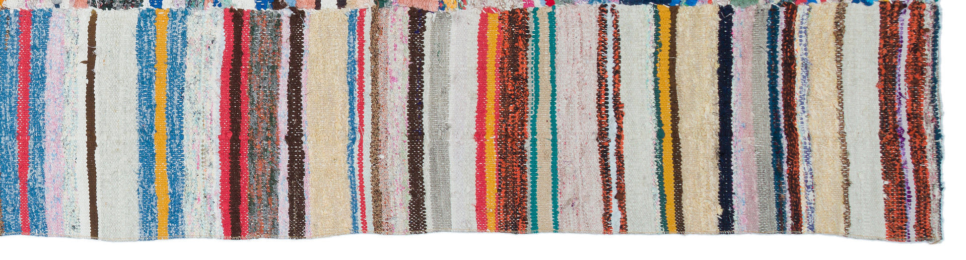 Girit Bej Çizgili Yün El Dokuma Halısı 097 x 383 Apex Unique