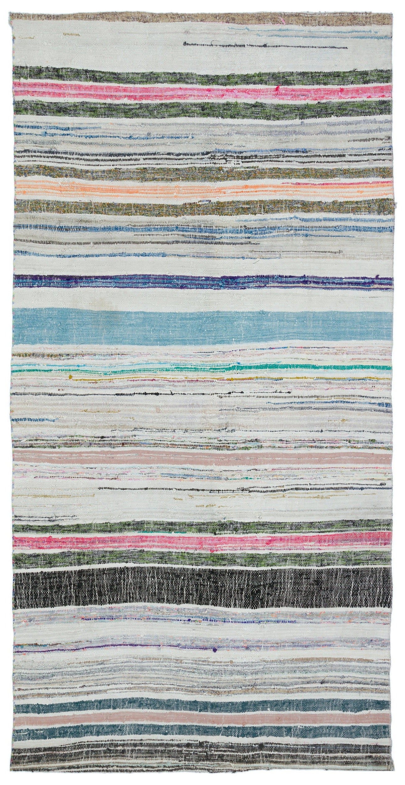 Girit Bej Çizgili Yün El Dokuma Halısı 148 x 294 Apex Unique