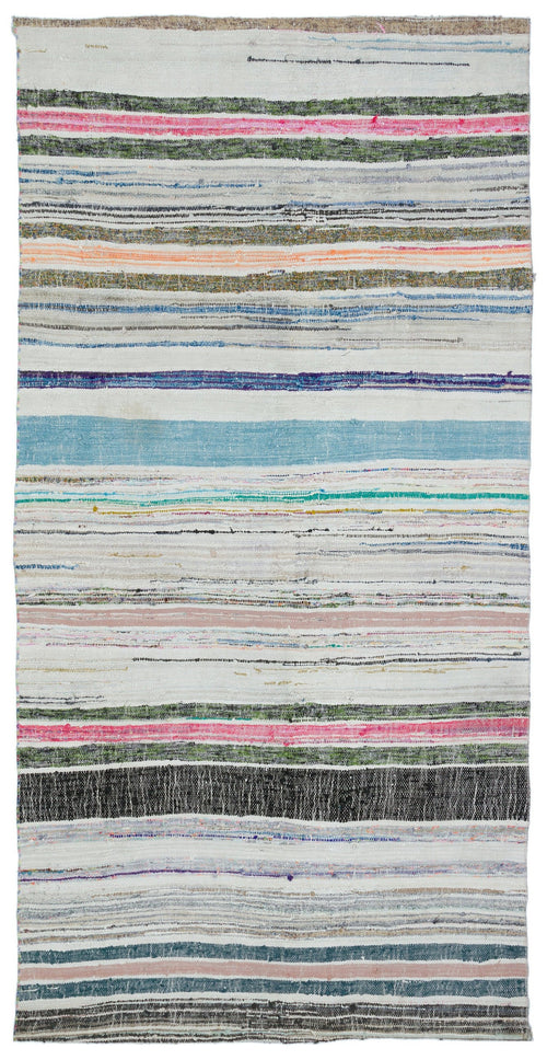 Girit Bej Çizgili Yün El Dokuma Halısı 148 x 294 Apex Unique