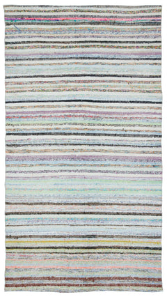 Girit Bej Çizgili Yün El Dokuma Halısı 153 x 282 Apex Unique