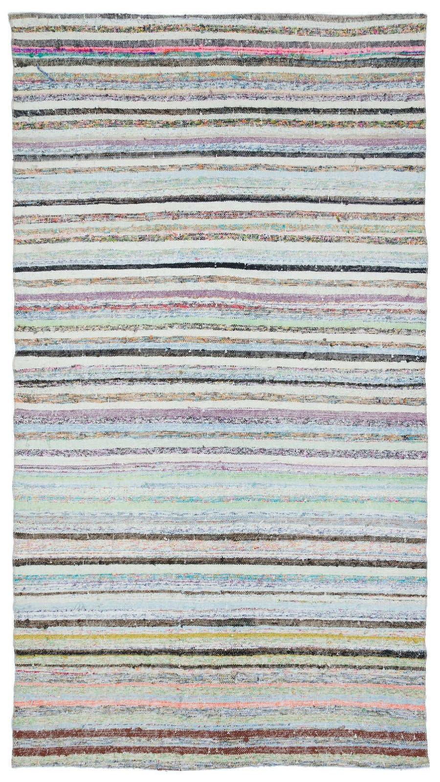 El Dokuma Çok Renkli Çizgili Yün Halı 153x282 cm 32172 – Koridor kullanımı