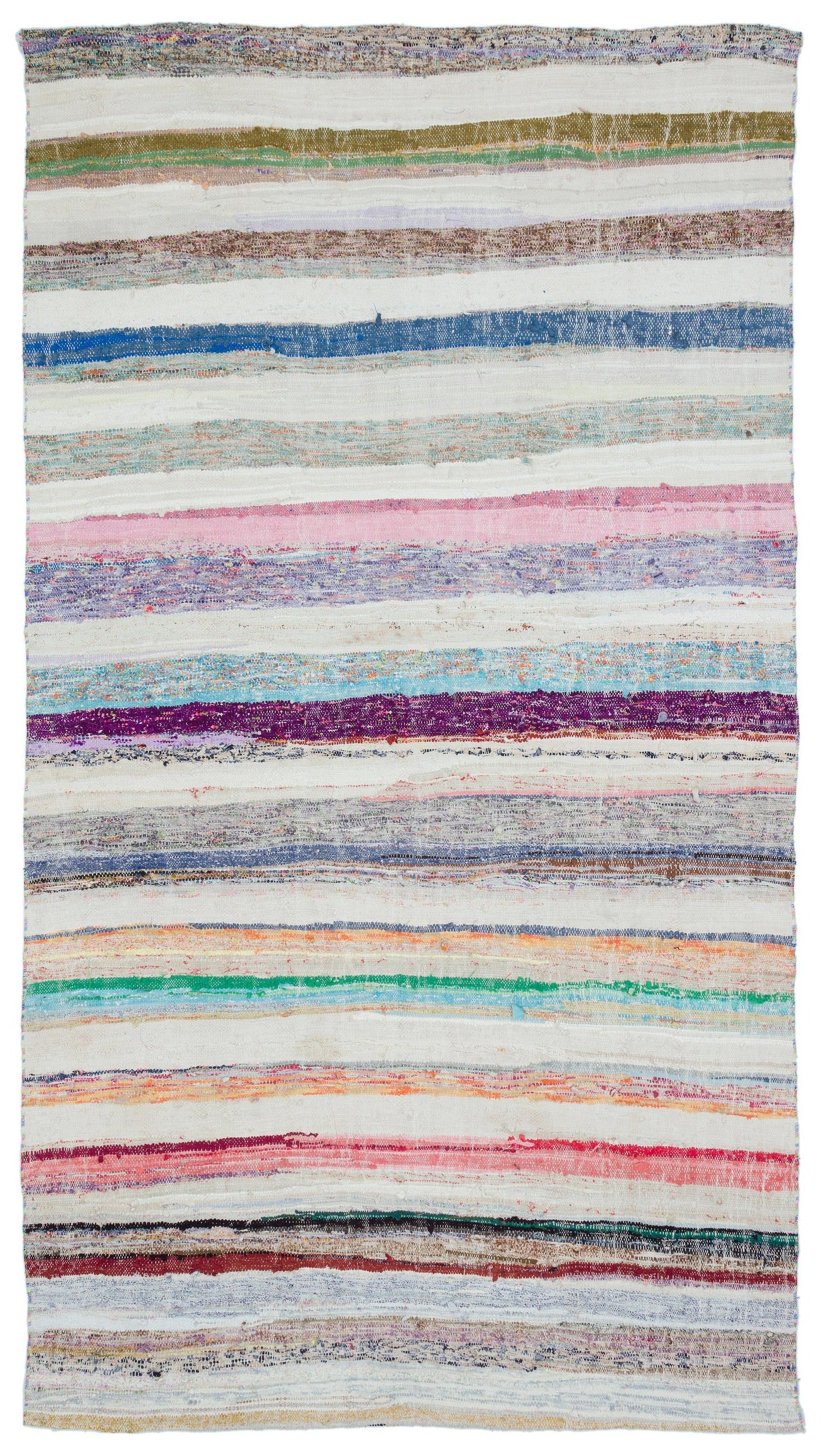 Girit Bej Çizgili Yün El Dokuma Halısı 160 x 286 Apex Unique