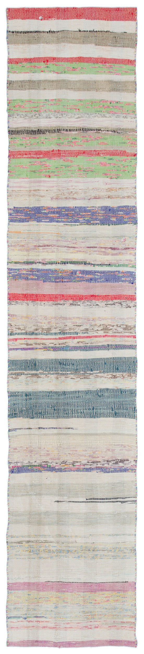 Girit Bej Çizgili Yün El Dokuma Halısı 062 x 306 Apex Unique