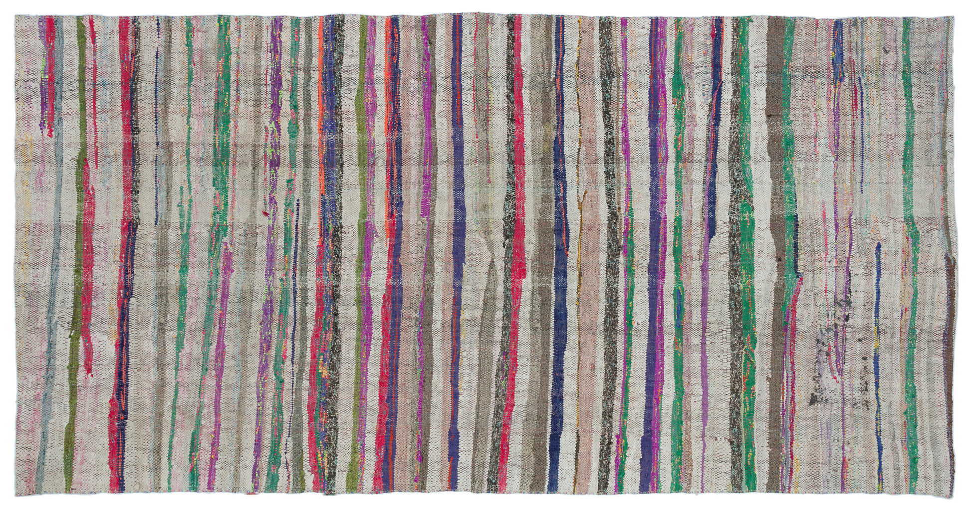 Girit Bej Çizgili Yün El Dokuma Halısı 150 x 292 Apex Unique