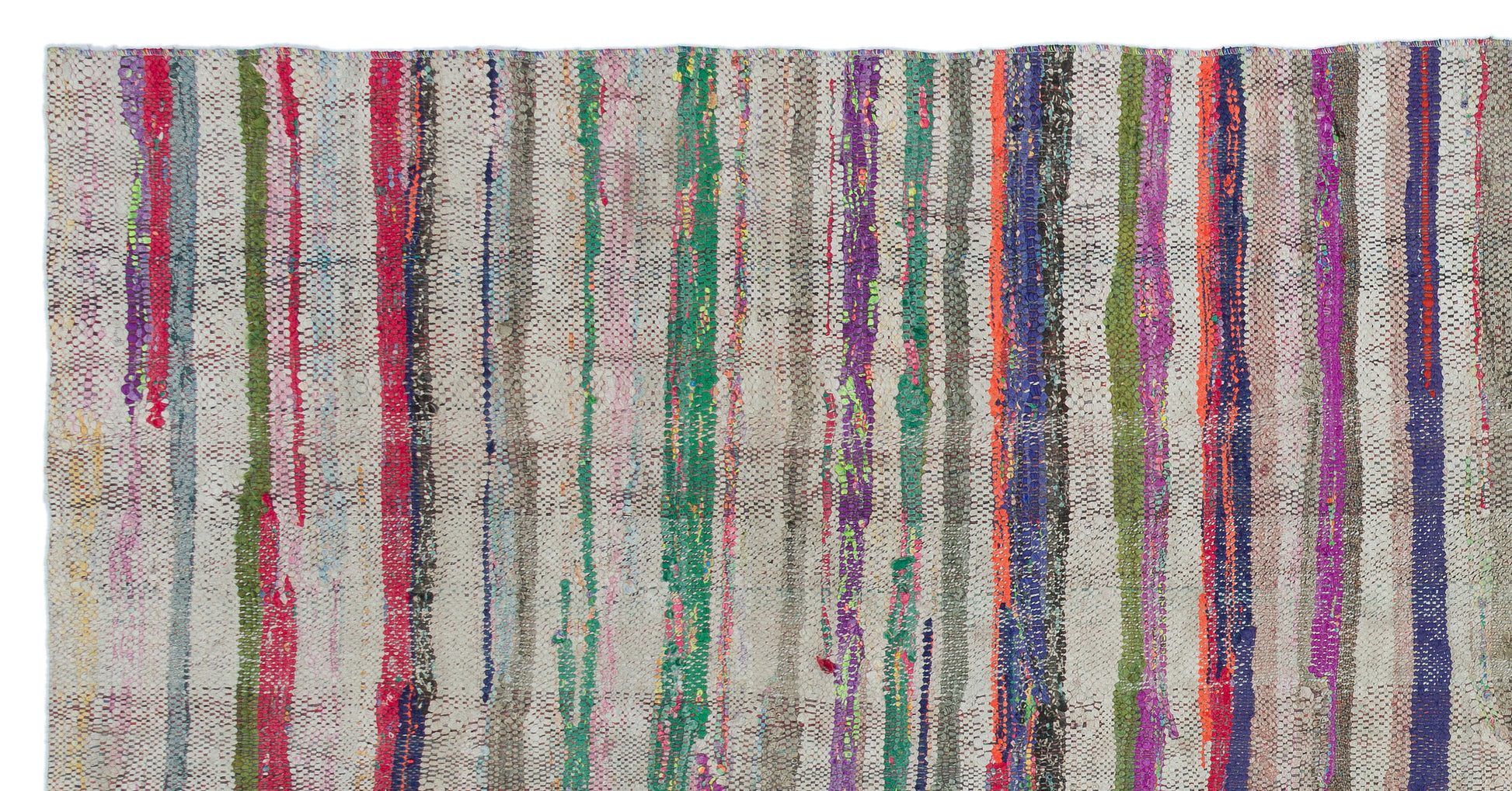 Girit Bej Çizgili Yün El Dokuma Halısı 150 x 292 Apex Unique