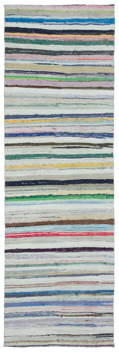 Girit Bej Çizgili Yün El Dokuma Halısı 131 x 396 Apex Unique