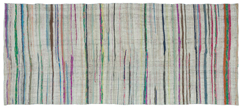 Girit Bej Çizgili Yün El Dokuma Halısı 172 x 398 Apex Unique