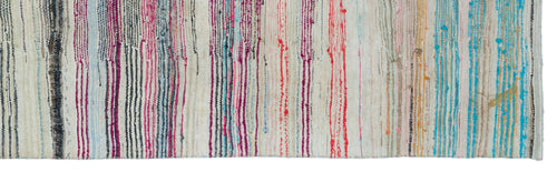 Girit Bej Çizgili Yün El Dokuma Halısı 119 x 421 Apex Unique