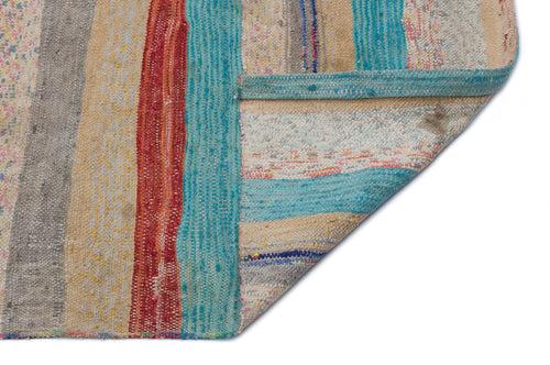 Girit Bej Çizgili Yün El Dokuma Halısı 136 x 415 Apex Unique