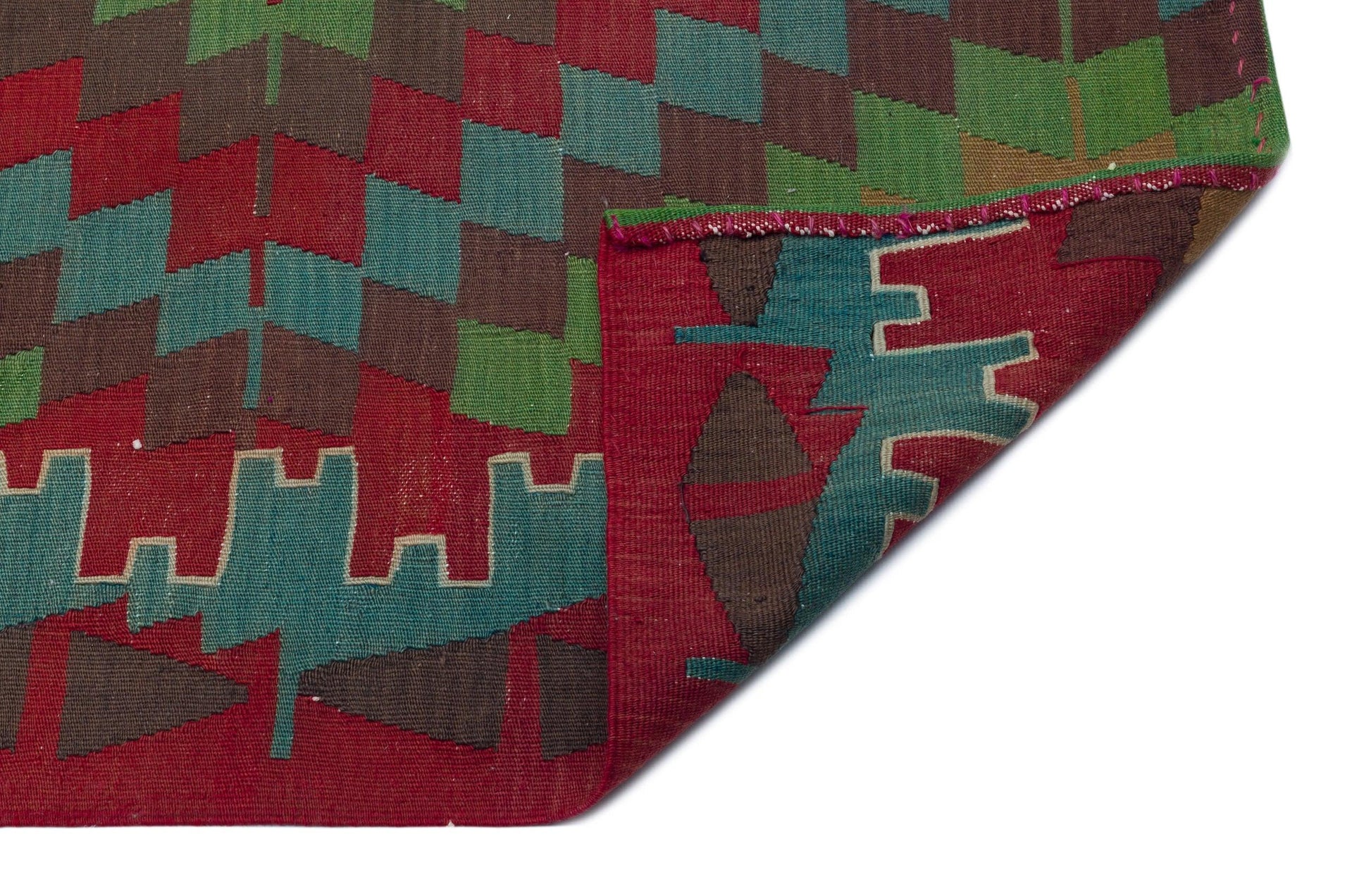 Hardal Kiremit Anadolu Bohem Geometrik Yün Halı 178x306 - Özel Seri