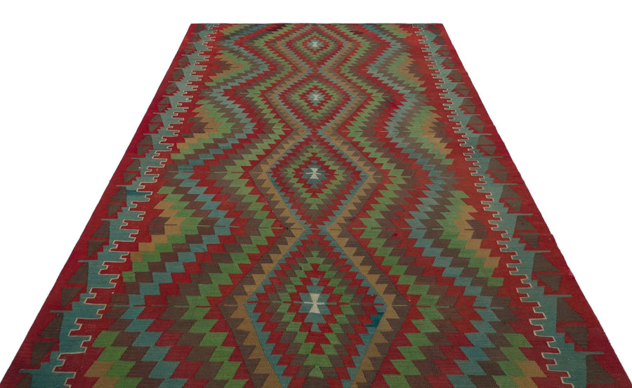Hardal Kiremit Anadolu Bohem Geometrik Yün Halı 178x306 - Özel Seri