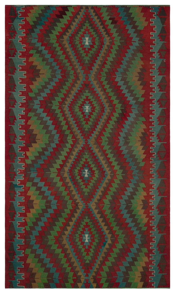 Hardal Kiremit Anadolu Bohem Geometrik Yün Halı 178x306 - Özel Seri