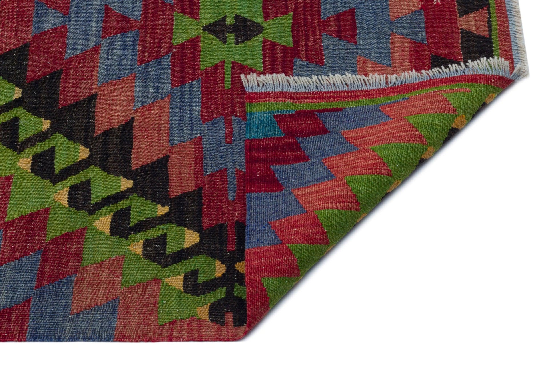 Bordo Kırmızı Anadolu Bohem Geometrik Yün Halı 190x267 - Özel Seri