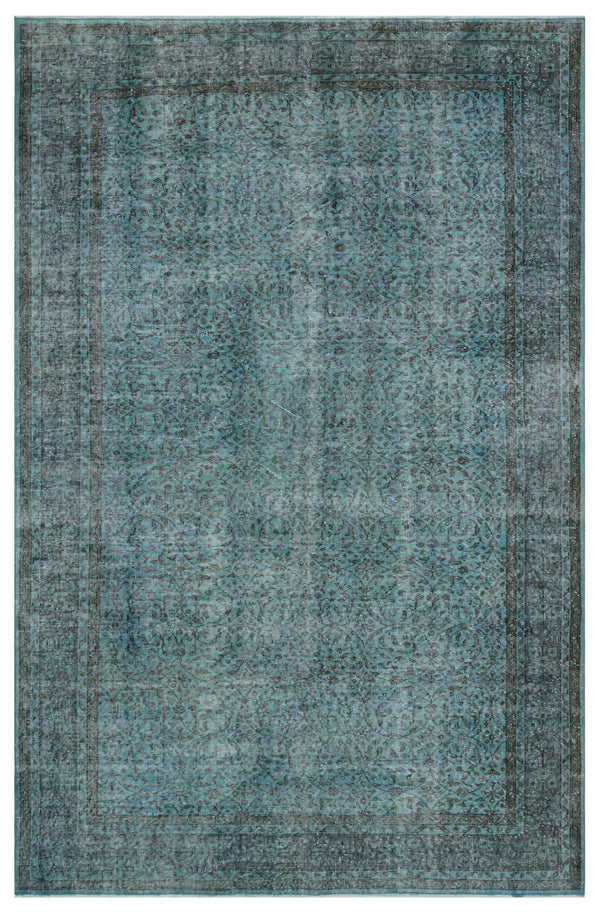 Yeşil Eskitme Klasik Yün Halı 191x296