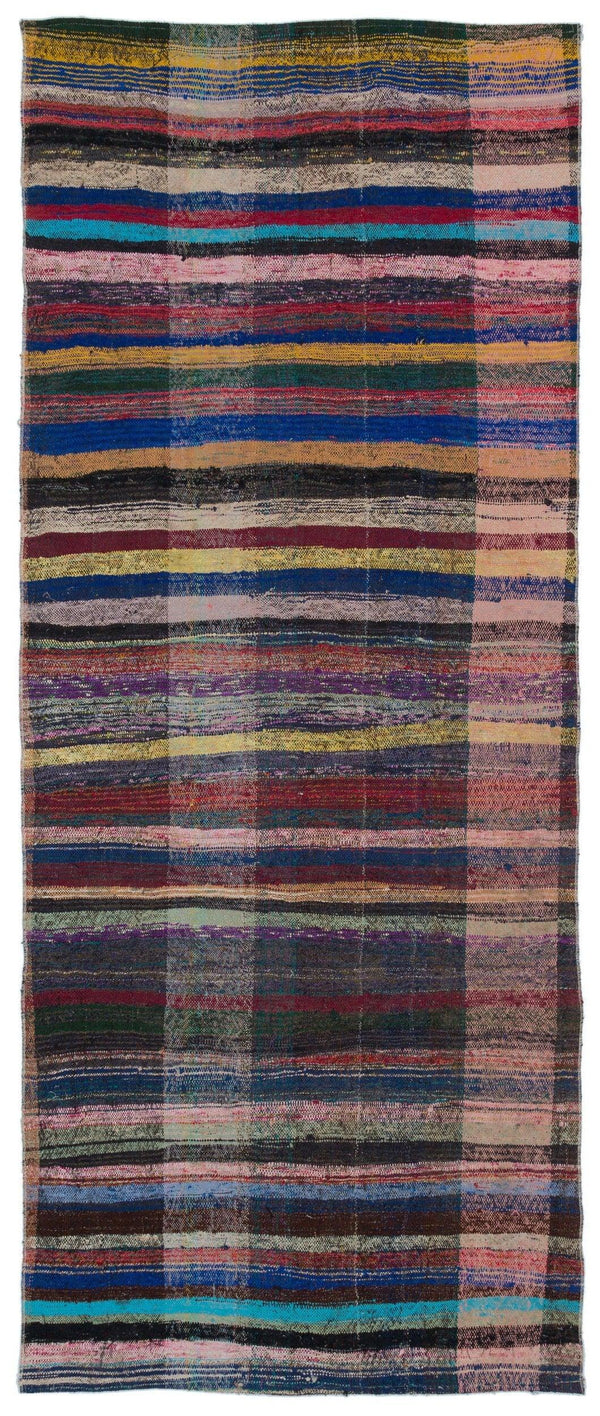 Gri Anadolu Bohem Geometrik Yün Halı 120x290 - Özel Seri
