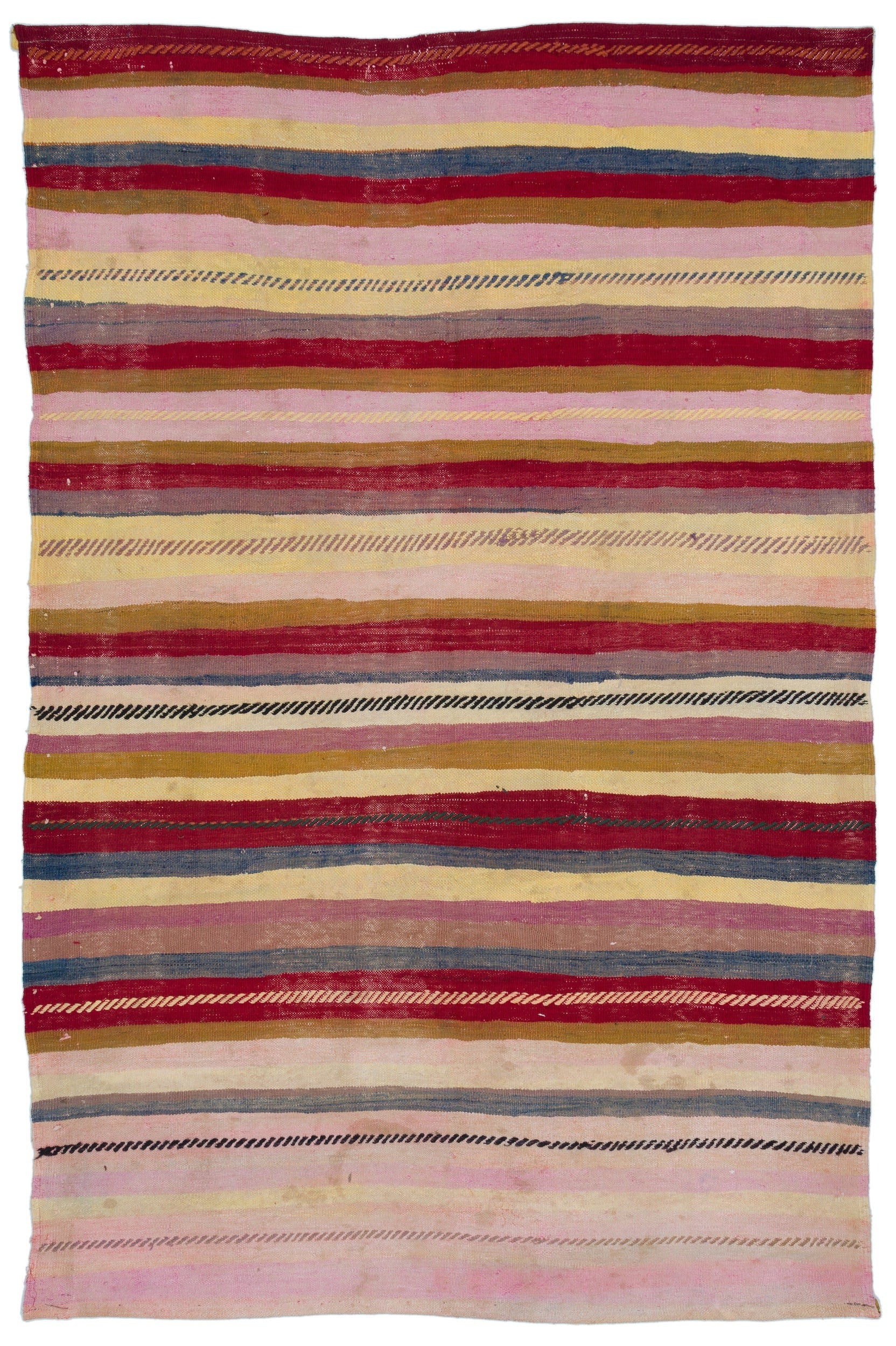 Girit Bej Çizgili Yün El Dokuma Halısı 170 x 265 Apex Unique