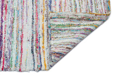 Girit Bej Çizgili Yün El Dokuma Halısı 192 x 243 Apex Unique