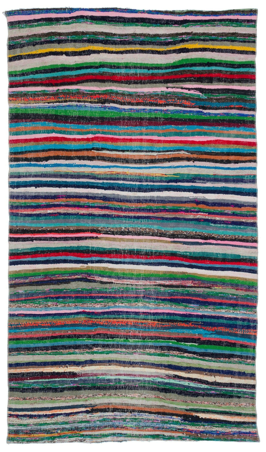 Çok Renkli El Dokuma Halı Çizgili Tasarım 148x256 cm – Koridor kullanımı
