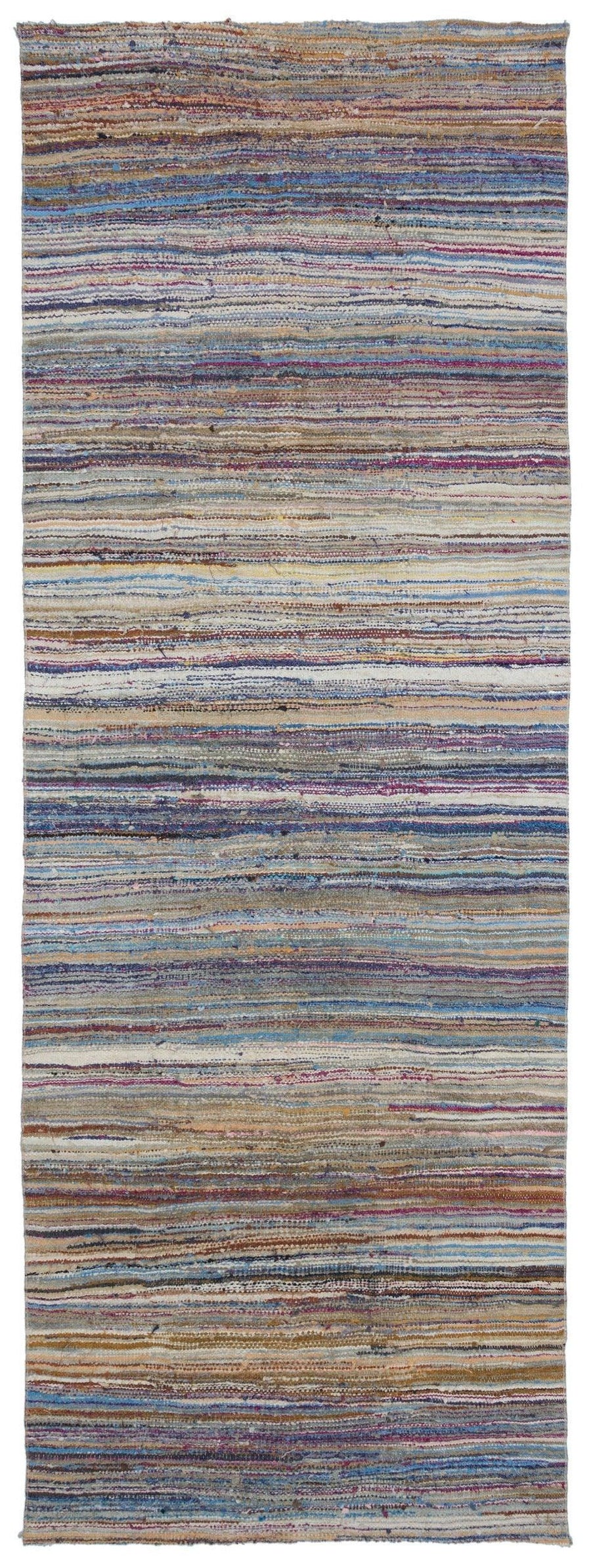 Boho Woll-Läufer mit bunten Streifen 133x387 cm – im Flur