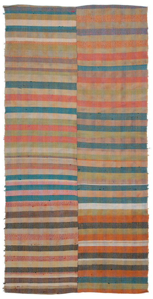 Girit Bej Çizgili Yün El Dokuma Halısı 158 x 320 Apex Unique