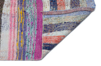 Tapis multicolore tissé à la main à motif ethnique rayé 99x388 cm