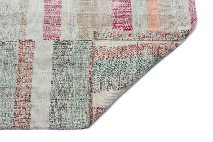 Bej Anadolu Bohem Geometrik Yün Halı 95x245 - Özel Seri