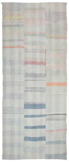 Girit Bej Çizgili Yün El Dokuma Halısı 135 x 336 Apex Unique