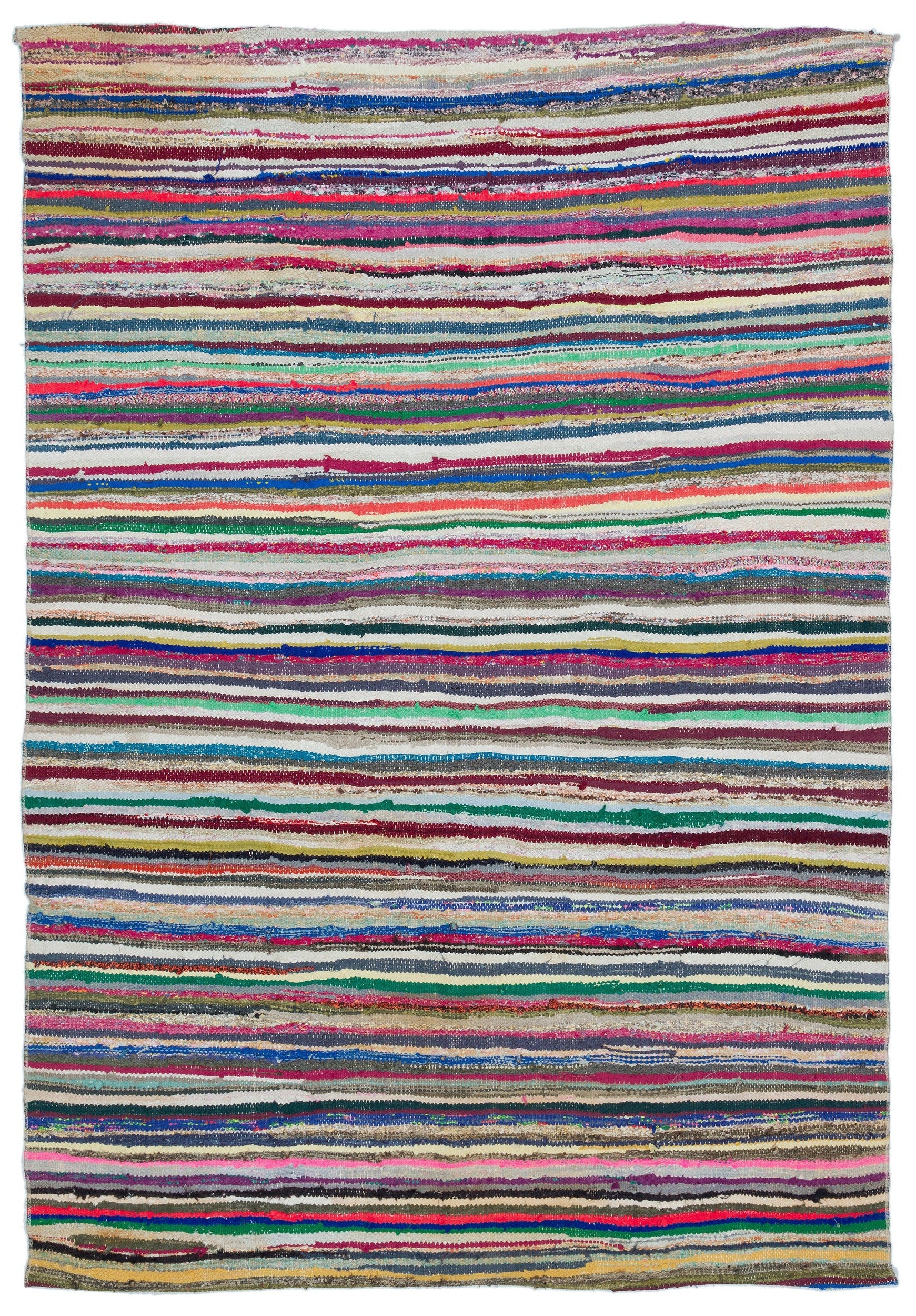 Girit Bej Çizgili Yün El Dokuma Halısı 155 x 224 Apex Unique