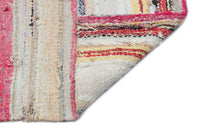 Tappeto multicolore tessuto a mano, a righe, 125x226 cm