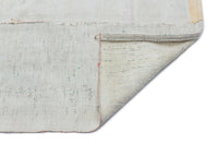 White Geometric Flatweave Kilim Rug 116x251 cm (3'10" x 8'3")