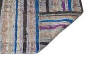 Gri Anadolu Bohem Çizgili Yün Halı 116x243 - Özel Seri